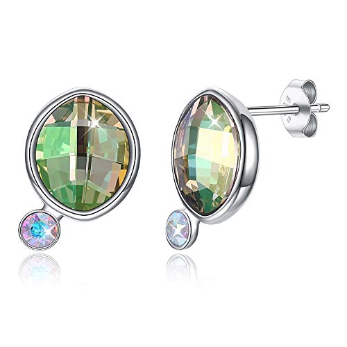 Pendientes de plata 925 con cristales redondos irregulares de alta joyería artesanal
