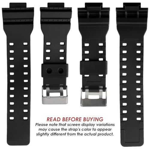 Image of DBLACK ''CDS3'' 16MM Resin Watch Strap / / Best Replacement, Compatible Strap with CASI0 Gshock GD-120, GA-100, GA-110, GA-100C & Other Model Watches