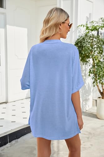Image of Yekaty Lightweight Cardigans for Women Casual Summer Short Sleeve Cardigan Open Front Beach Coverups 2026