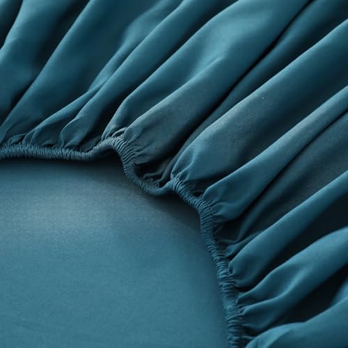 Image of Cottolester Boho Comforter Set California King Size 8 Pieces, Teal Blue Comforter Bohemian Striped Bed in A Bag, Soft Microfiber Bedding Set for All Seasons