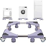 Wisforbest Base de Machine à Laver Réfrigérateur, Socle Lave Linge avec 8 Pieds Stable, Support Base Mobile et Réglable 45-75cm pour Sèche Linge Lave Linge Congélateur - Charge 500kg