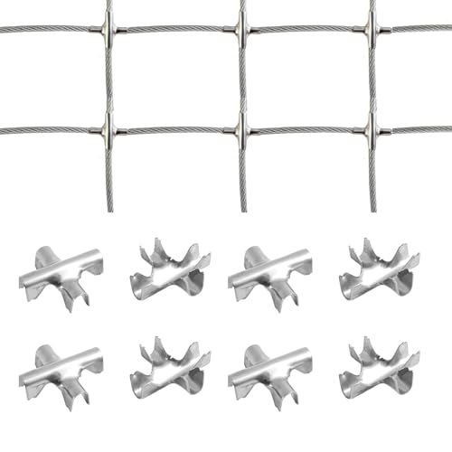 Image of Cross Cable Clip Stiffener Clamps for Wire Rope, Invisible Net Buckle Stainless Steel SS304 Grade 50 Nos