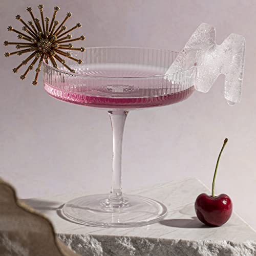 Drinksplinks Letter M Ice Tray + Star Silicone Ice Cube Mold - Letter M Ice Trays For Freezer - For Mom, Large Alphabet Initial M Names Monogram Cocktail Ice Molds For Mimosas And Moscow Mules. #TOP4