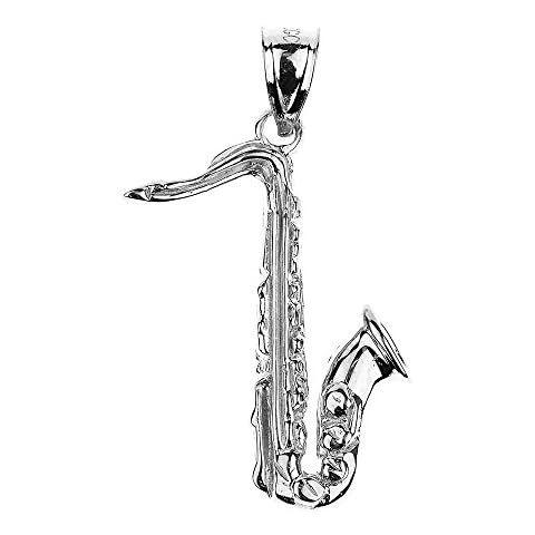 3D Sterling Silver Saxophone Pendant Cover