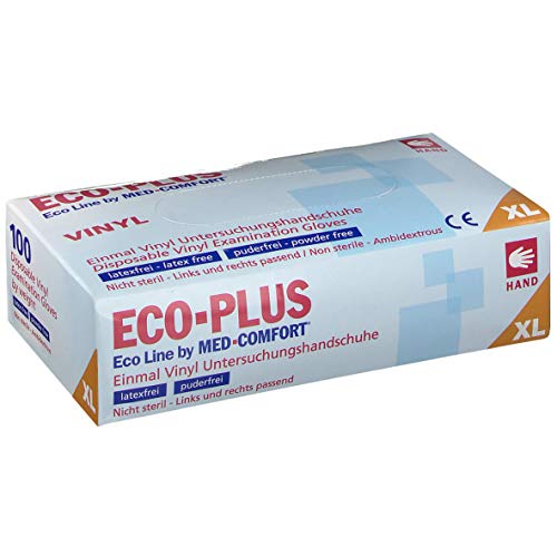 Preisvergleich Produktbild ECO Handschuhe Vinyl puderfrei natur Einmalhandschuhe, 100 Stück (XL)