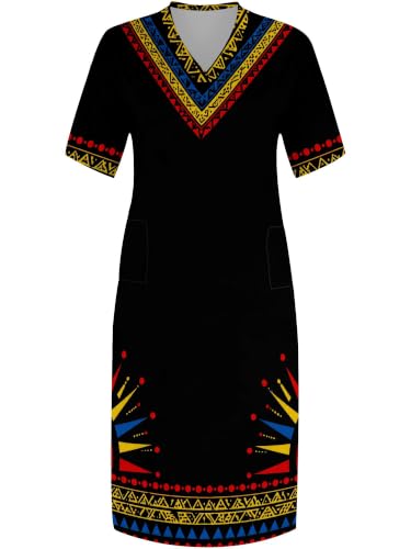 Image of PinkPatty Women's Oversize V Neck Short Sleeve Maxi Dress with Pockets