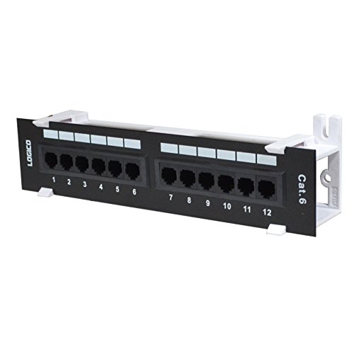 Panneau de brassage 12 ports CAT6 type 110 robuste en acier pour baie