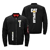 YFIRNMJR Chaqueta Bomber Con Cremallera Completa Para Hombre De C.a.te.rp.ill.ar Abrigo Grueso Sin Capucha Traje De Vuelo Impermeable Fuerza Aérea Con Bolsillo-Black||S