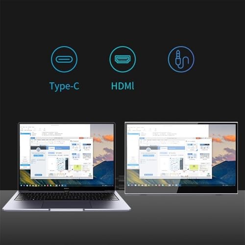 Image of Travel Screen 15.6'' 1080P FHD Laptop Monitor USB C HDMI Display HDR Eye Care External Screen Gaming