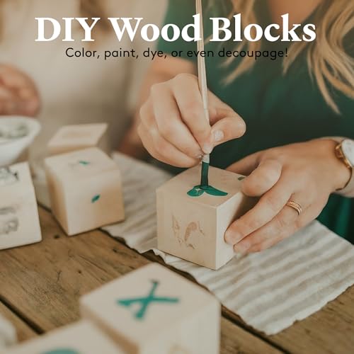 image for DIY Wooden Cubes 3-inch, Pack of 1 Large Wooden Blocks, Unfinished Woo