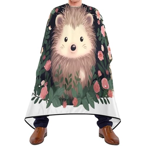 Capa profesional impermeable para cortar cabello Cute Hedgehog con cierre ajustable de broche para peluquería y estilismo miniatura 1