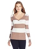 Derek Heart Juniors' Long-Sleeve V-Neck Stripe Sweater