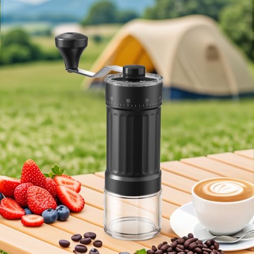 KharWette Portable Coffee Grinder Conical Burr for Espresso French Press Pour Over Double Bearing External Adjustment Capacity 25g (Ceramic Burrs) - Image 7