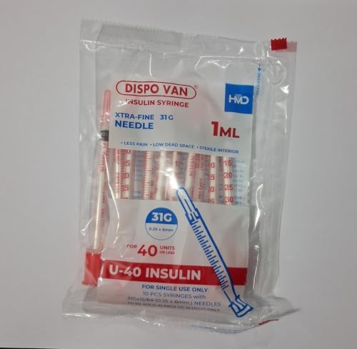 Image of Dispovan 1ml U-40 insulin syringe (3 pack= 30 syringes)