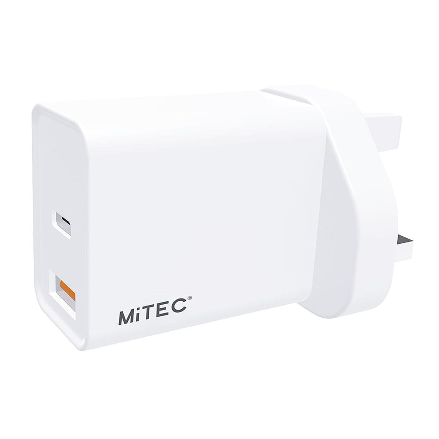 MiTEC MiPOWER 18W Dual Port PD Mains Charger - USB-C PD & USB-A Fast Charging