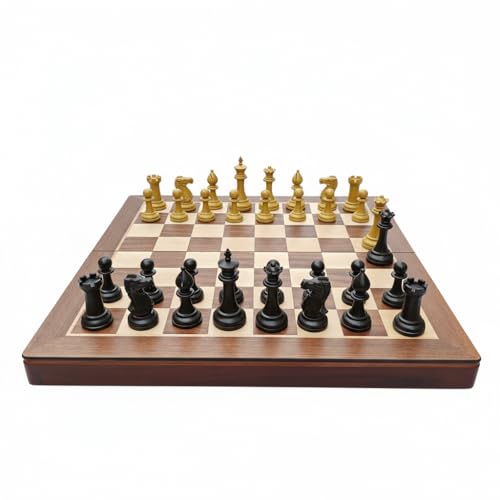 18 Inch Folding Large Chess Set with High Polymer Weighted Standard Chess Pieces for Family Vintage...
