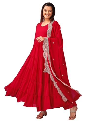 Image of Wedani Georgette Sequins Work Anarkali Kurta Set for Women