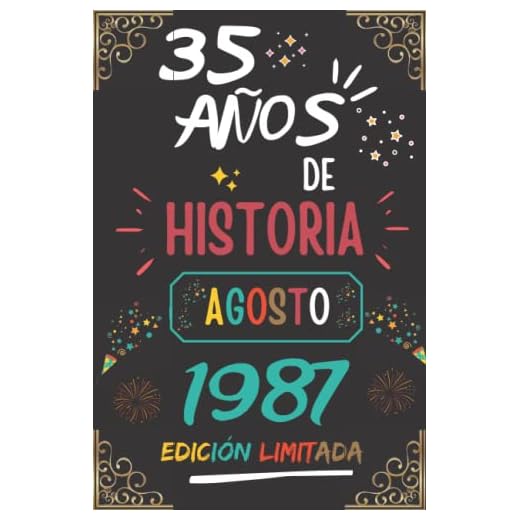 CUADERNO, 35 AÑOS DE HISTORIA AGOSTO 1987 EDICIÓN LIMITADA: Regalo de 35 cumpleaños para mujeres y hombres, ideas de 35 cumpleaños... un cumpleaños... ... regalo de 35 cumpleaños para él/ella.