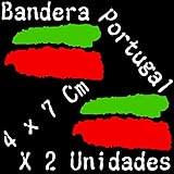KIT 2 Pegatinas Vinilo adhesivo Bandera De Portugal. Vinilo cortado de larga duración. Apto para pegar en: chapa, hierro, madera, cristal, aluminio y cualquier superficie limpia y seca.
