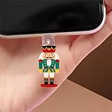 Traditional Nutcracker Dust Plug Acrylic Charms for electronic products,Type-C Charging Port Dust Plugs Pendant Compatible with E-Reader Phone Tablet, Gift for Christmas, Birthday, Anniversary Day