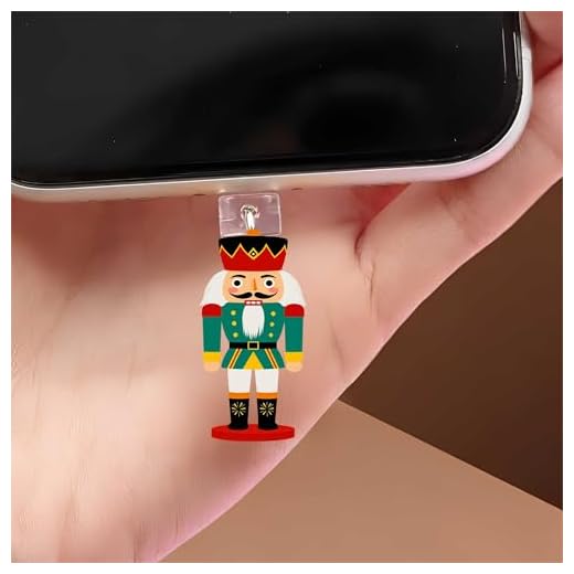 Traditional Nutcracker Dust Plug Acrylic Charms for electronic products,Type-C Charging Port Dust Plugs Pendant Compatible with E-Reader Phone Tablet, Gift for Christmas, Birthday, Anniversary Day