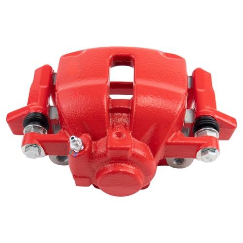 Image of TRQ Front Left Brake Caliper Performance Red Drivers Side | For 2007-2015 Mini Cooper