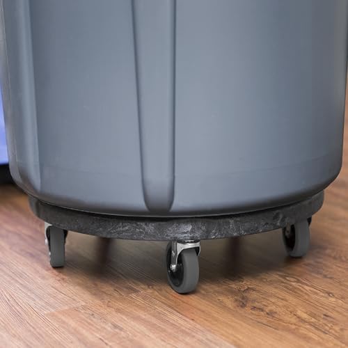 Image of Rubbermaid Commercial Products Brute Quiet Dolly, Compatible with 20, 32, 44, and 55-Gallon Brute Containers, Black, for Restaurants /Back of House /Offices /Warehouses /Airports /Commercial Environments