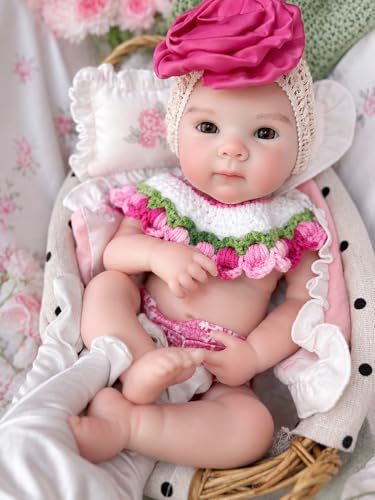 Muñeca bebé realista de silicona 33 cm para niños 3+ miniatura 5