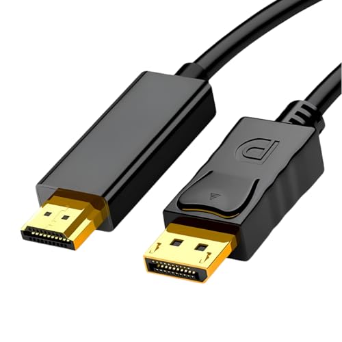 Image of DP To HDMI Cable v2.0 with Ethernet, 3D /4K@60Hz Ultra HD Resolution, 2 Mtr, 18 GBPS Transmission Speed, High-Speed, Compatible with all HDMI Devices Laptop Desktop TV Set-top Box Gaming Console