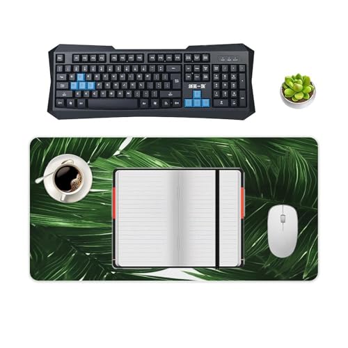 Green Palm Leaves Desk Pad impermeable para computadora miniatura 4
