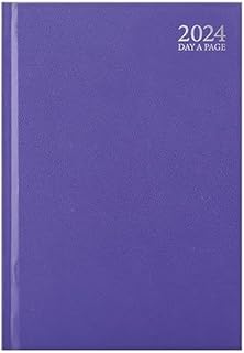 1ABOVE Premium Quality 2024 Diary | A4 Day to Page Diary |Hardback Casebound Cover & Ribbon Marker DAP Year Planner for Business, Office, Home, Appointments  Pastel Colour (PURPLE)