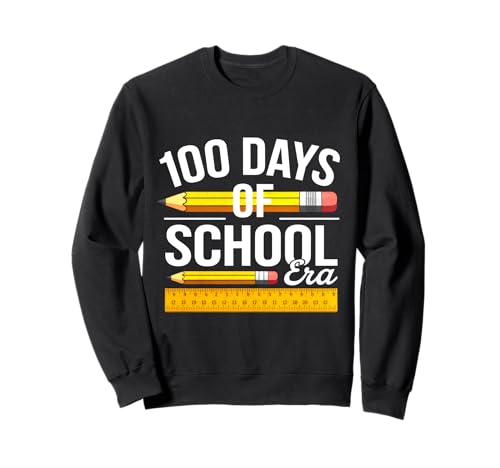 100 Days of School Era Fun Vintage School Lápiz Gráfico Sudadera