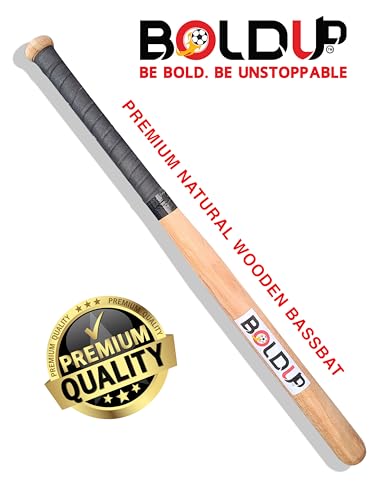 Image of Wooden Baseball Bat | Solid Wood | Durable Full-Size Baseball Bat with Anti-Slip Grip (Wooden)