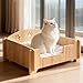 Gralara Pet Bed Sofa Porch Brown Protection Indoor Wooden Convenient Multi Purpose Shelter