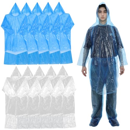 Poncho de pluie transparent adulte avec capuche imperméable voyage camping lot 10
