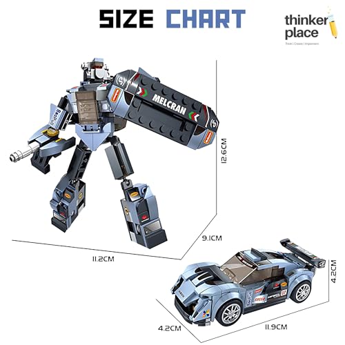 Image of Cobalt Racer 2-in-1 Robot & Sports Car (229 Pieces) | Learn About Machines | Building Block Set for Kids Age 6+ | STEM Educational Toy | Build, Play & Learn | Science & Learning Toy