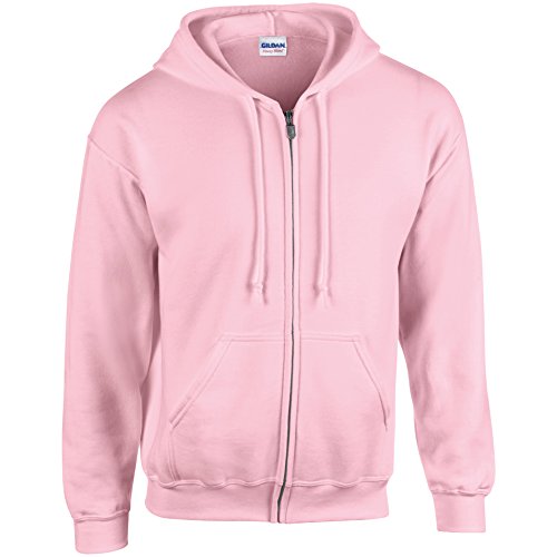 Gildan HeavyBlend full zip hooded sweatshirt(Light Pink, M)