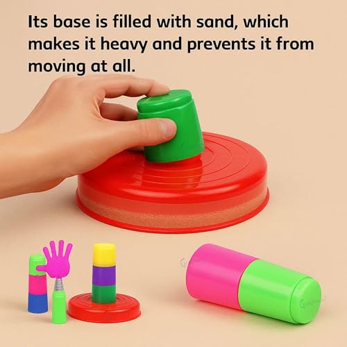 Image of GRAPHENE 2 in 1 Stacking Ring Toss Game Toy for Kids Indoor Outdoor Target Throw Colour Recognition Brain Development Educational Toys For 1-5 Years Girls Boy Fun Learning Activity Toy Set Gift for 3+