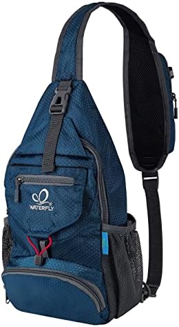 WATERFLY Packable Small Crossbody Sling Backpack Shoulder Chest Bag Daypack for Hiking Traveling