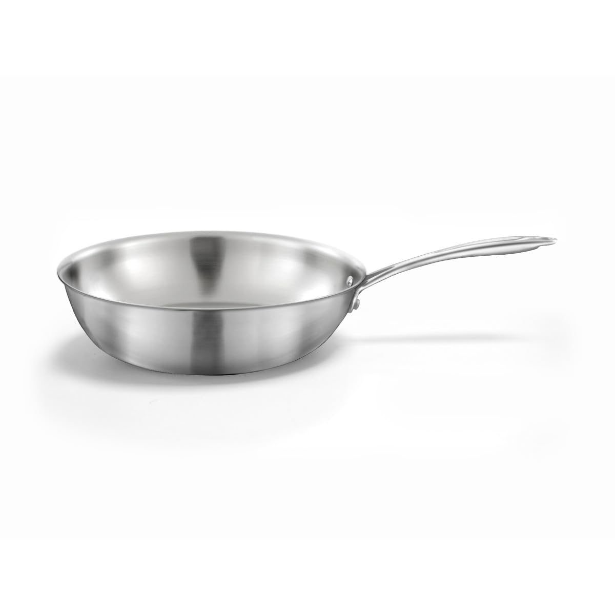 Cuisinox - Gourmet - Wok 28 cm inox - Triply - Compatible tous feux dont induction - Acier Inoxydable 18/1 - Finition Satinée - Poignée Fixe - Sans PFAS, PTFE, PFOA - Made in France