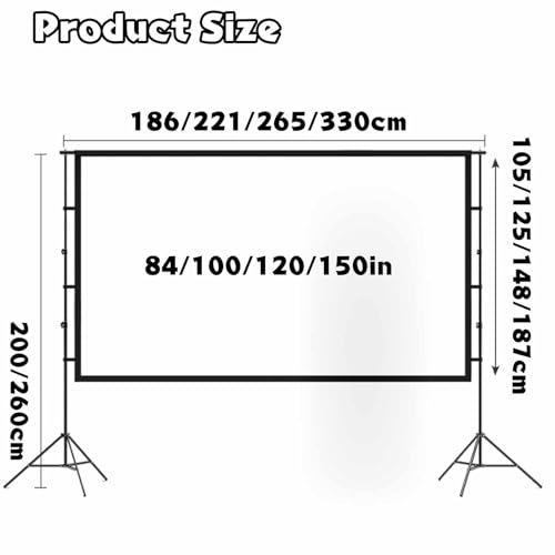 Pantalla portátil para proyector con soporte 150 inch miniatura 2