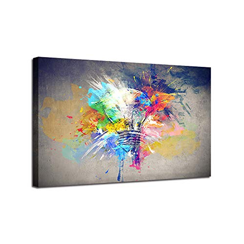 XUSANSHI Cuadros Impresión de Imagen Bombilla de luz Color Doodle Impresiones sobre Lienzo Moderna Decoración del Hogar Póster Sin Marco 50x70cm