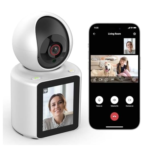 SHIWOJIA Cámara WiFi interior, cámara monitor anciano/niño con llamada con un botón, audio de 2 vías, rotación 360°, visión nocturna, detección de movimiento