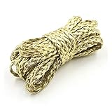 Cordón Redondo de Cuero, Cordón Trenzado 5 Yardas 3 acciones Cuero PU mm Pulsera Trenzada Plana Multicolor(Gold)