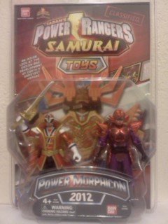 Power Ranger Samurai (Metallic) Shark Attack Red Ranger & Evil Mooger 3.75 Inch Action Figures 2 Pack (2012 Power Morphicon Limited to 1,000)