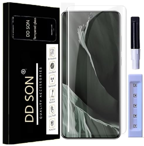 Image of DD SON UV Premium Tempered Glass Screen Protector Guard For Vivo X200 Pro 5G (6.78 Inch, Pack of 1) Full Adhesive UV Curved Case Friendly HD Clarity with easy installation kit for Smartphone