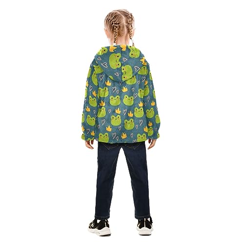 Cartoon Cute Frog Boys Fleece Hoody Jacket Zip Up Coat Warm Fall Winter Plush Jacket Long Sleeve Outerwear4