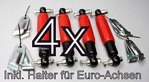 NN Set AL-KO Octagon Plus Red  Amortiguador de Ruedas para Remolque, 1800/3500 kg, Incluye Soporte para Eje Europeo 244086 244.086