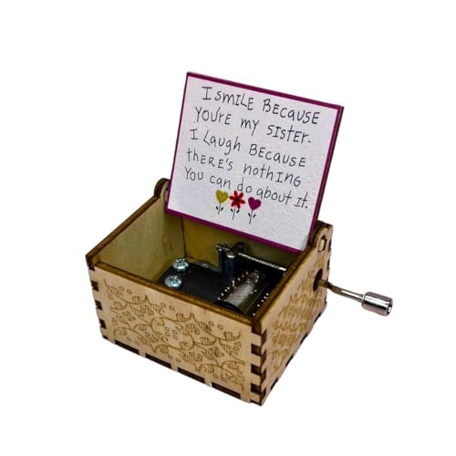 Image of Zesta Brother Wooden Musical Box Gift | Vintage Music Crank Mini Collectible for Girlfriend, Boyfriend, Husband, Wife | Unique Musical Gifts for Music Lovers | Classic Wooden Box