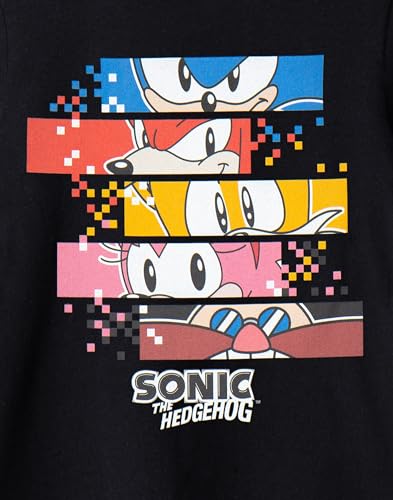 Sonic The Hedgehog Black Boys T-Shirt | Pixels Character Print Design | Authentic Sonic Merchandise for Gaming Enthusiasts3